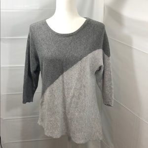 Market & Spruce Gray Asymmetrical Sweater